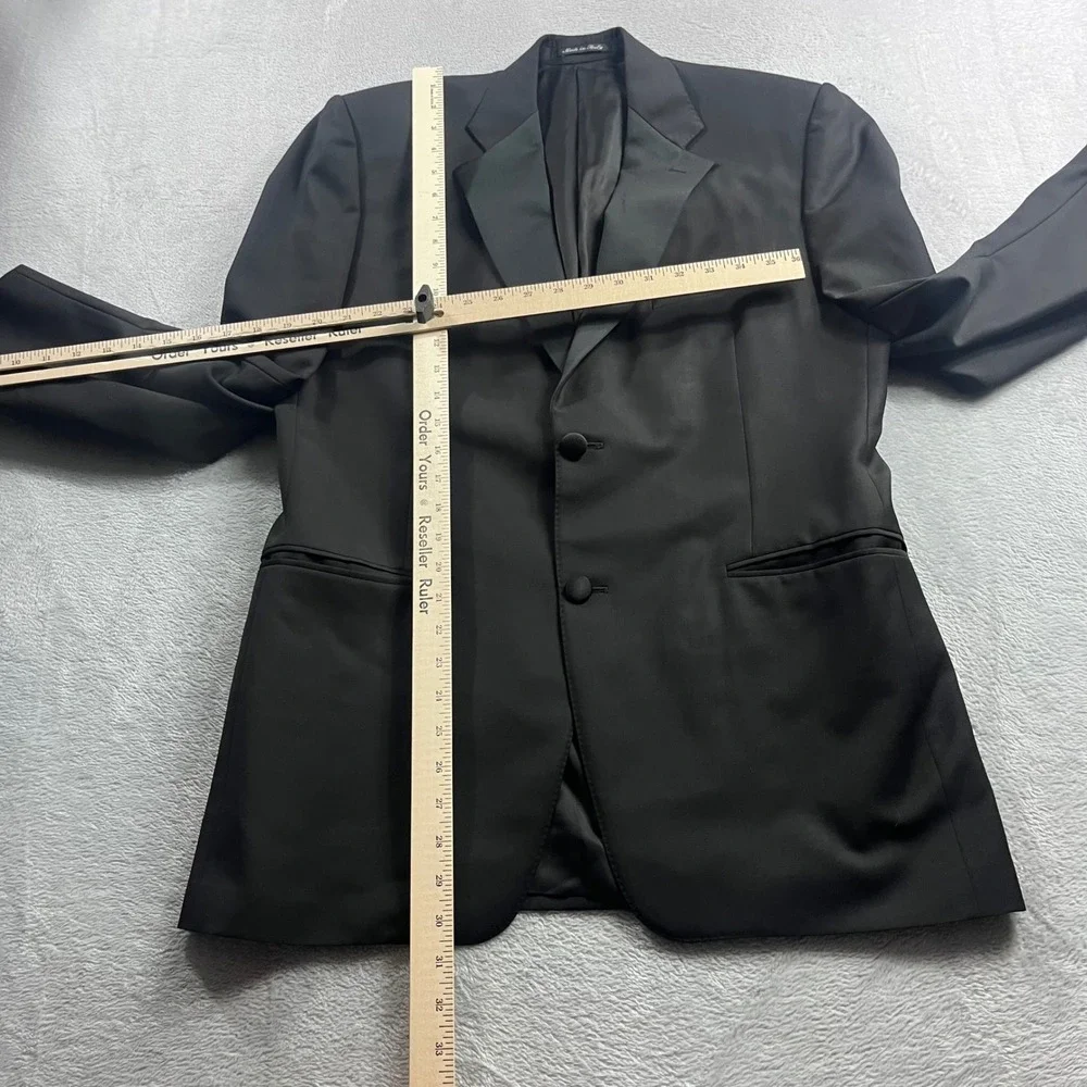 Canali Mens Black Pure Wool Tuxedo Jacket Blazer Made in Italy‎ Size 52R 42R